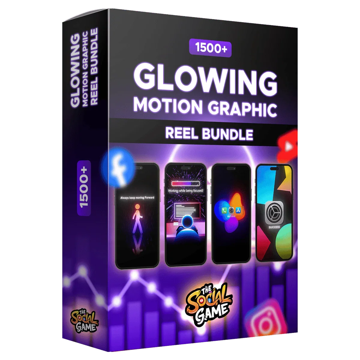 1,500+ Glowing Motion Graphic Reels Bundle (100% Copyright Free)