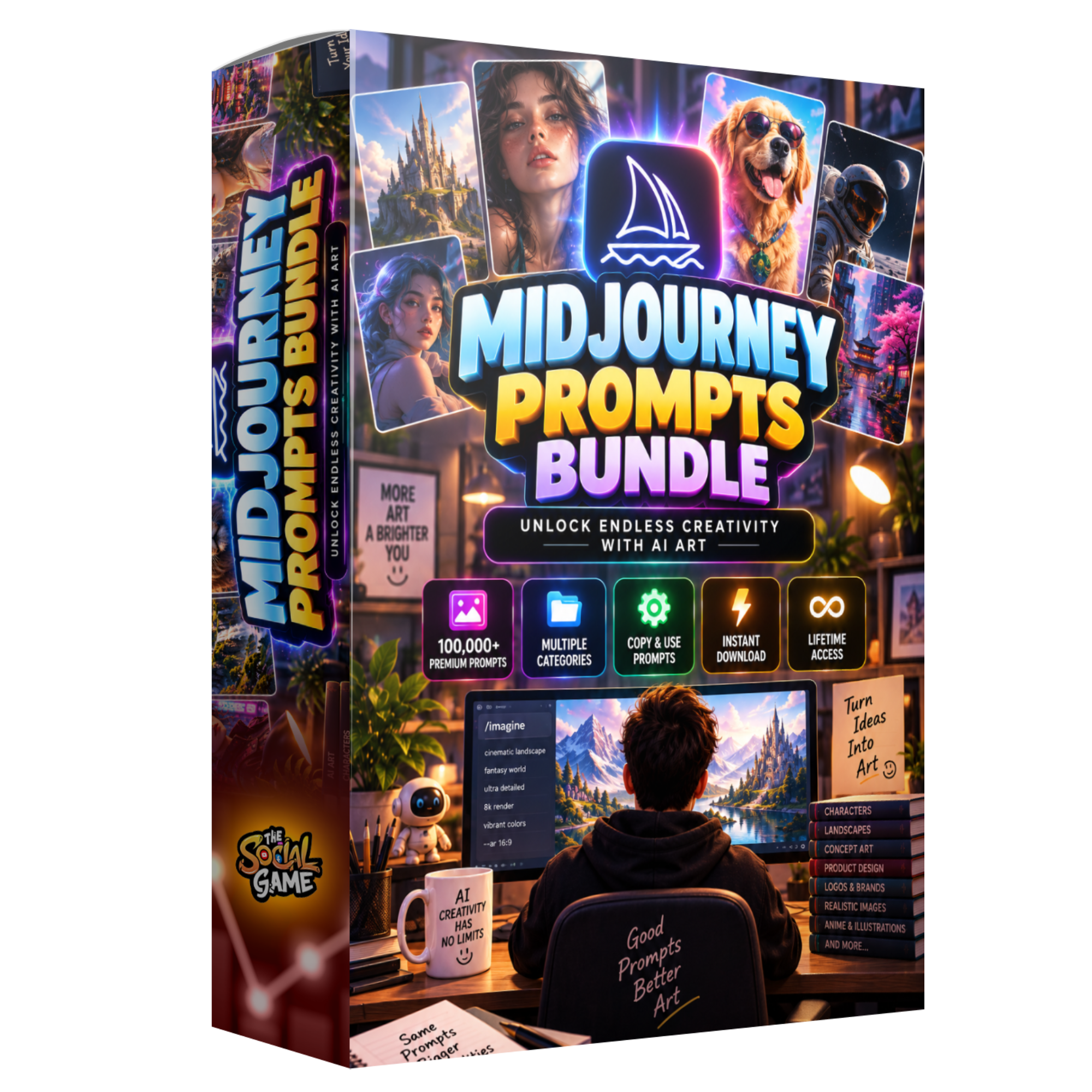 Midjourney AI Art & Prompts Bundle