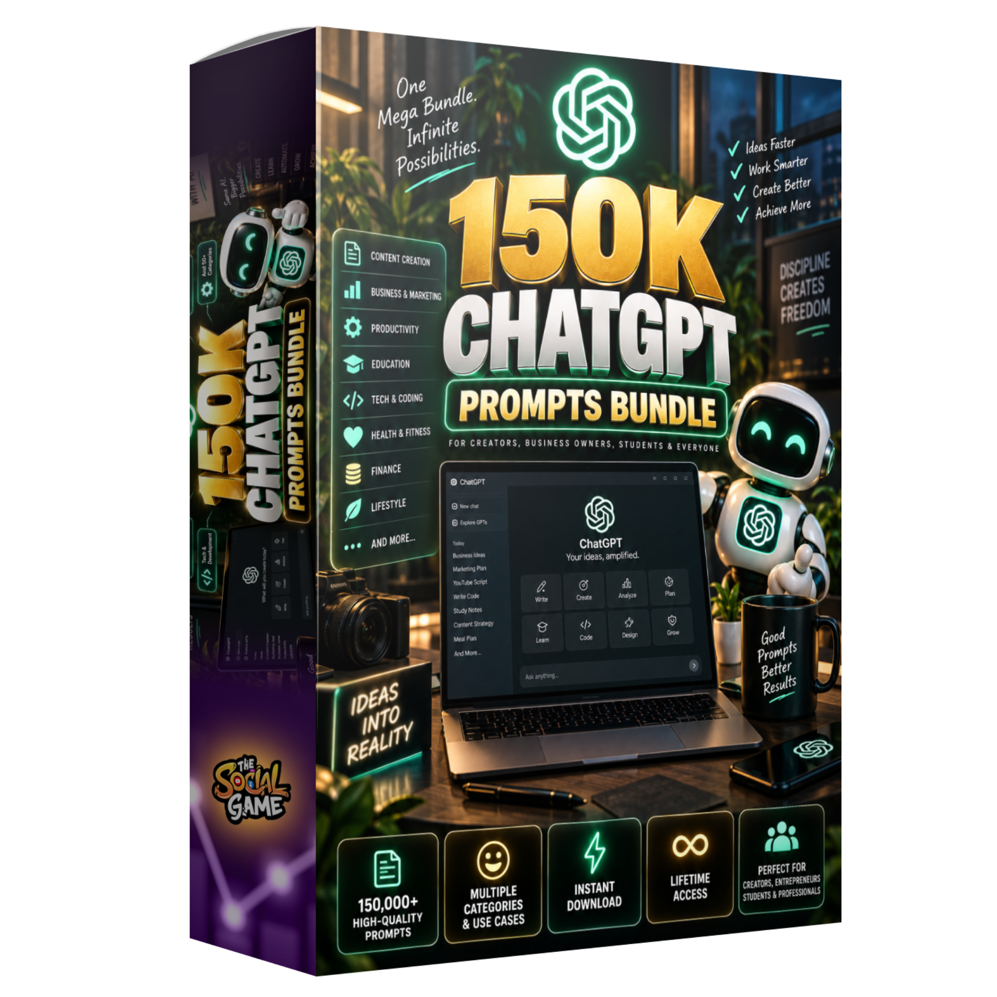 150,000+ Massive ChatGPT Prompts Bundle
